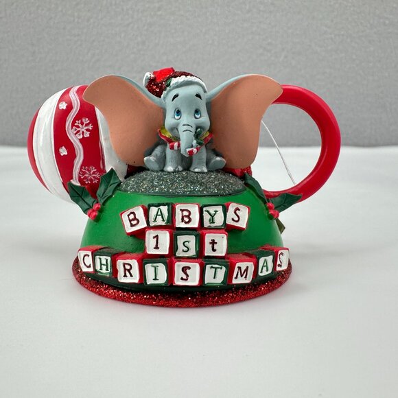 DISNEY PARKS Mickey Ears DUMBO Baby First Christmas Ornament RETIRED - Picture 1 of 17